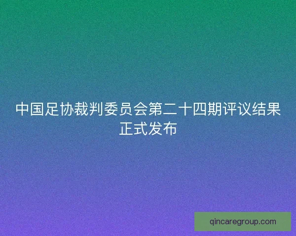 中国足协裁判委员会第二十四期评议结果正式发布